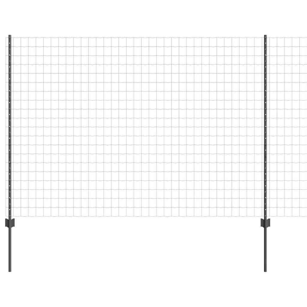 Euro ograda s postom 10 x 1,6 m Čelik premazan PVC-om Siva