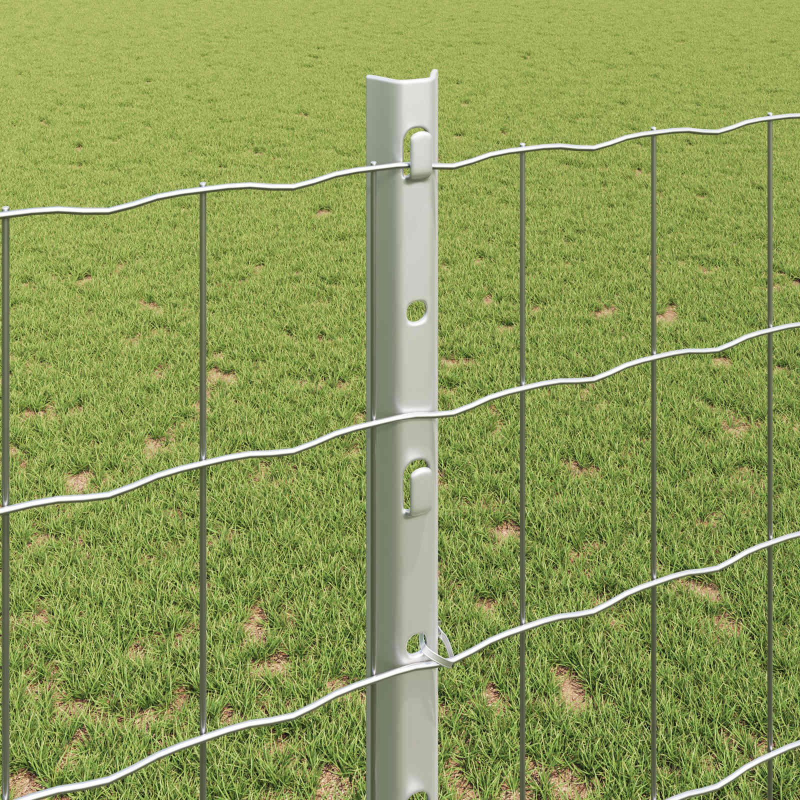 Ograda s postovima Srebrno 1,2 x 10 m Čelik