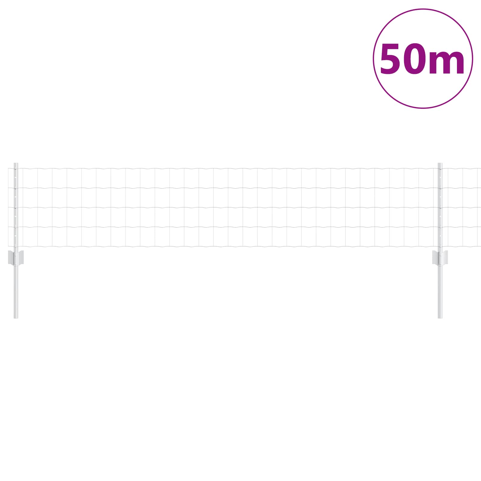 Euro ograda s postom 50 x 0,4 m Pocinčani čelik Srebrna Mreža