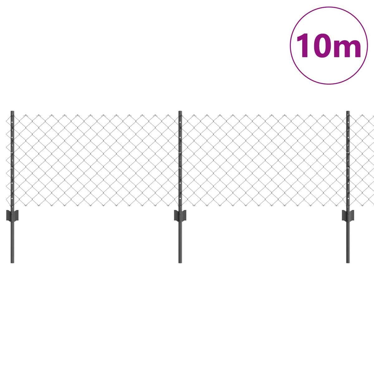 Ograda od pletene žice sa stupovima 10 x 0,6 m