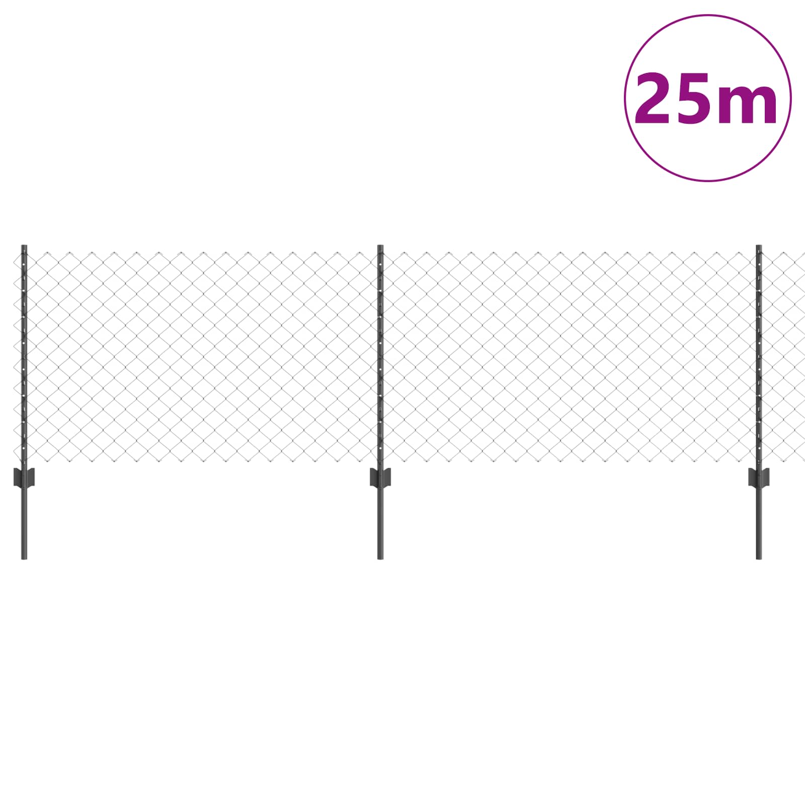 Ograda od lančanih veza s postom 25 x 0,8 m (Š x V)