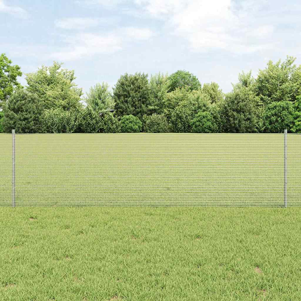 Zavarena žičana ograda s postom 10 x 0,6 m Srebrna Mreža