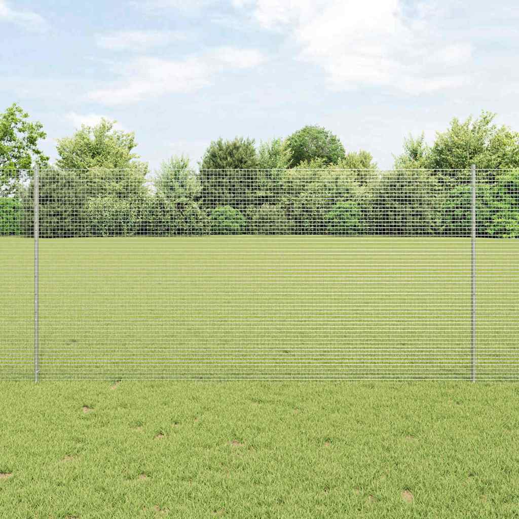 Zavarena žičana ograda s postom 10 x 1,2 m Srebrna Mreža