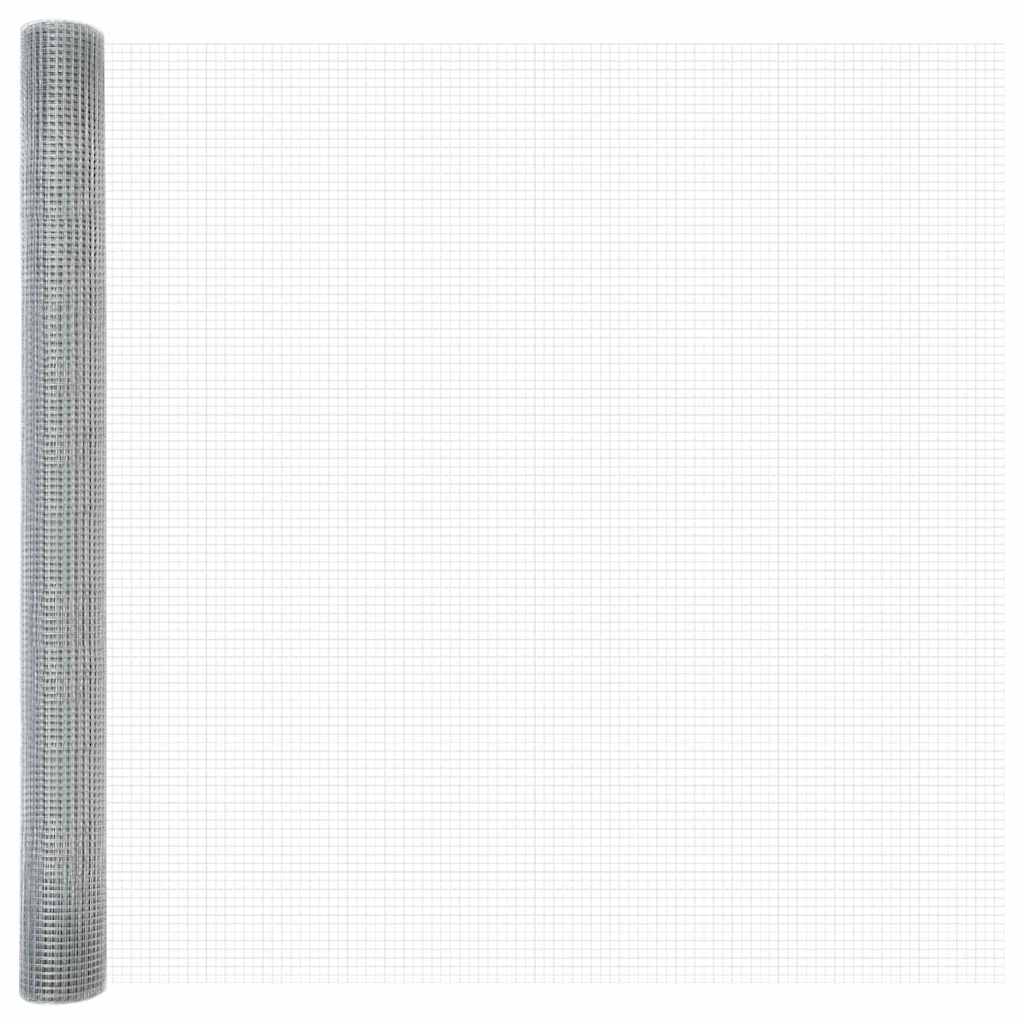 Zavarena žičana ograda s postom 25 x 1,5 m Srebrna Mreža