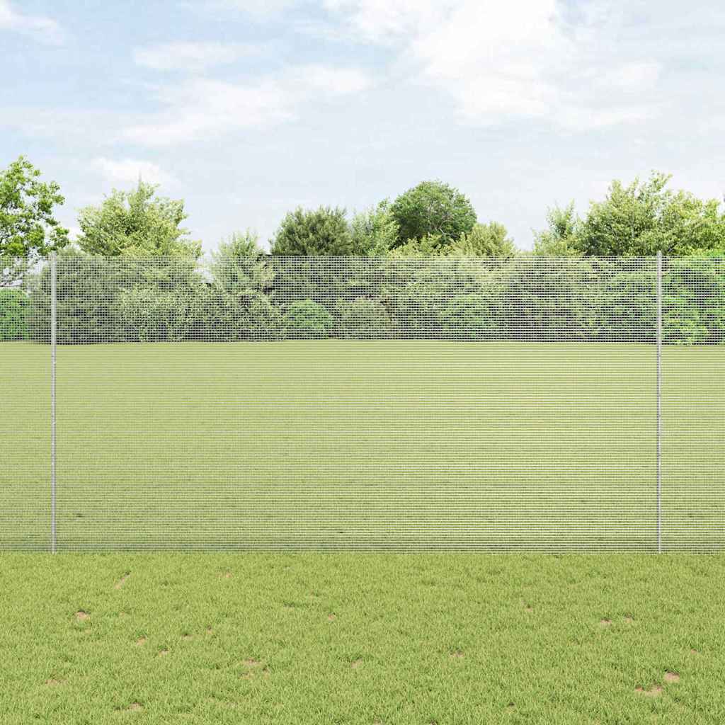 Zavarena žičana ograda s postom 25 x 1,6 m Srebrna Mreža