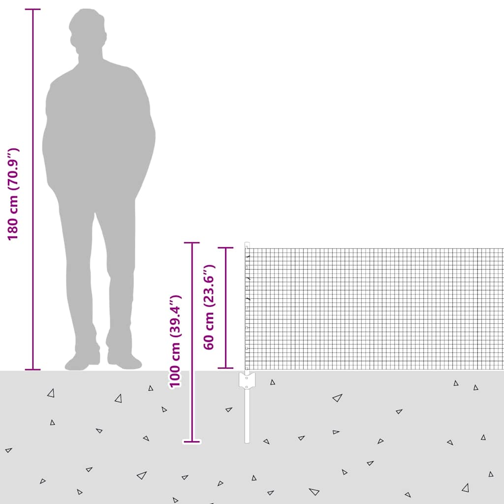 Zatvorena žičana ograda s postovima 50 x 0,6 m Pocinčani čelik