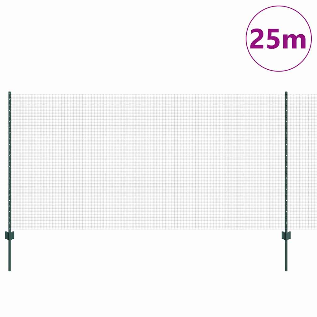 Zatvorena žičana ograda s postovima 25 x 1,2 m Zelena Mreža