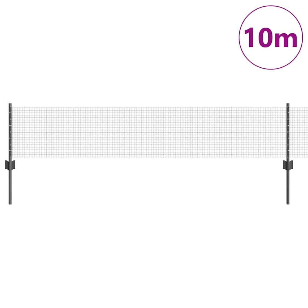 Zavarena žičana ograda s postom 10 x 0,4 m Siva Mreža