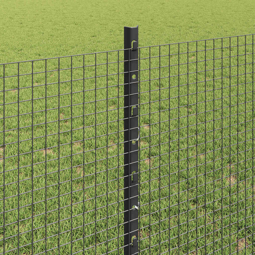 Zavarena žičana ograda s postom 10 x 0,8 m Siva Mreža