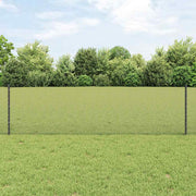 Zatvorena žičana ograda s postovima 25 x 0,6 m Siva Mreža