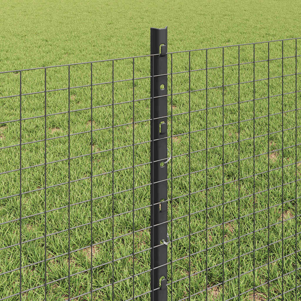 Zatvorena žičana ograda s postovima 25 x 0,6 m Siva Mreža