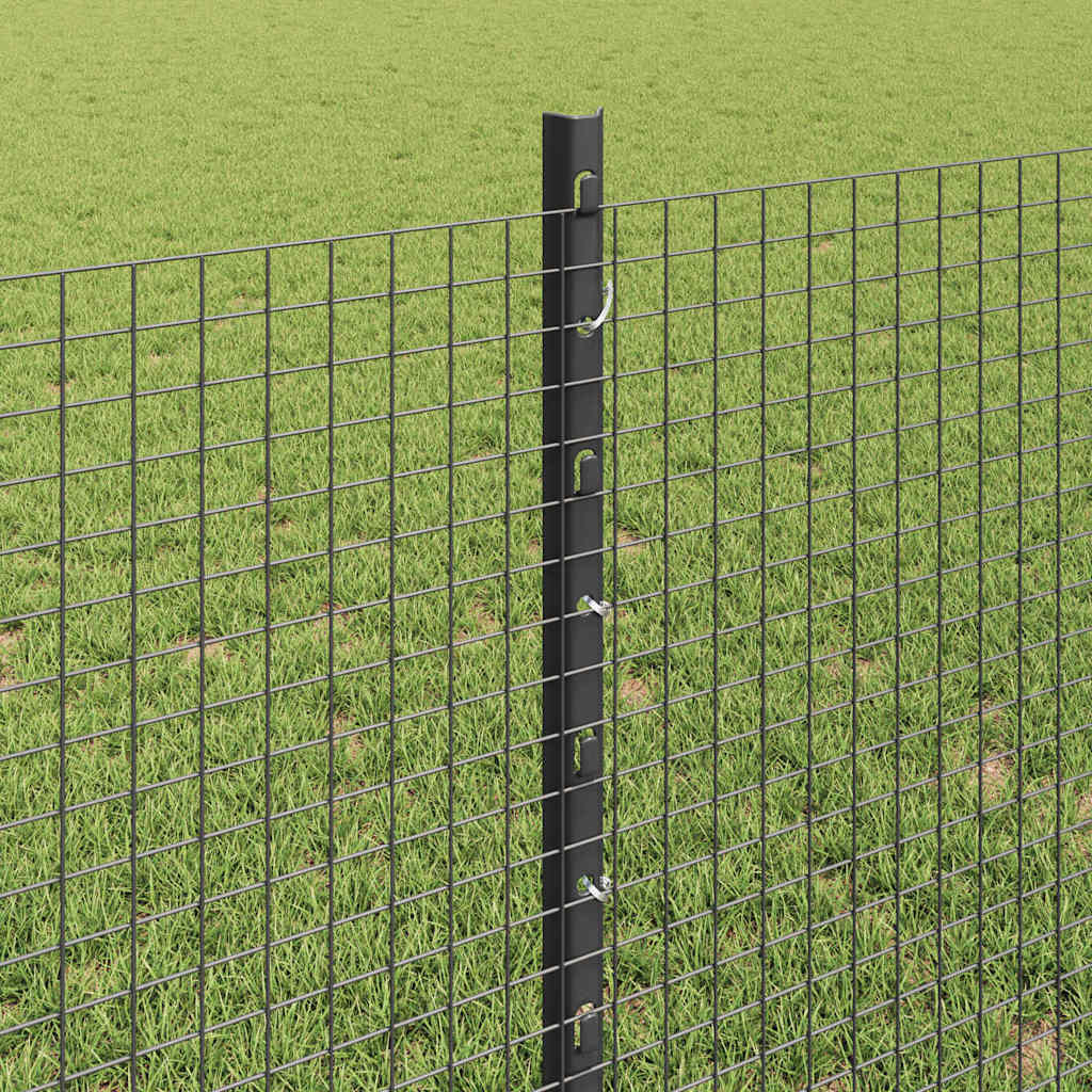 Zatvorena žičana ograda s postovima 25 x 0,8 m Siva Mreža