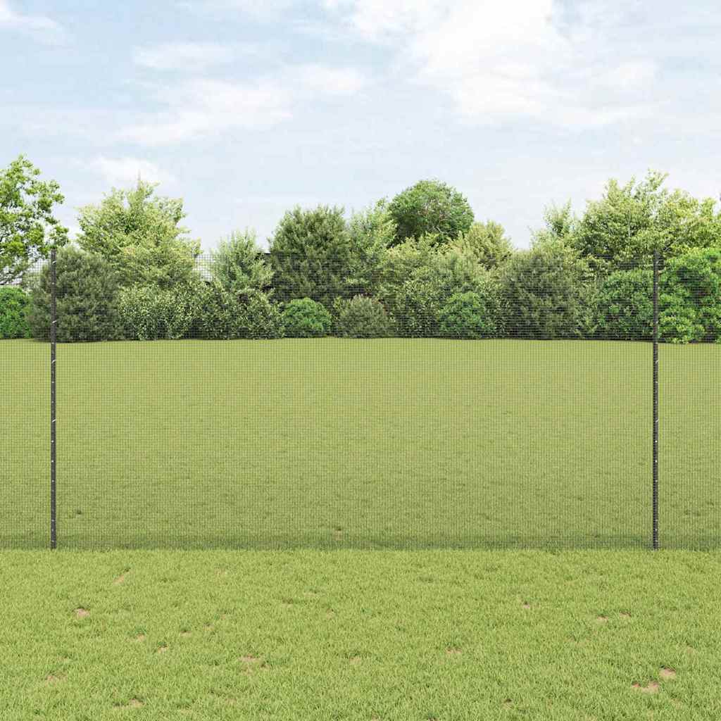 Zatvorena žičana ograda s postovima 25 x 1,5 m Pocinčani čelik
