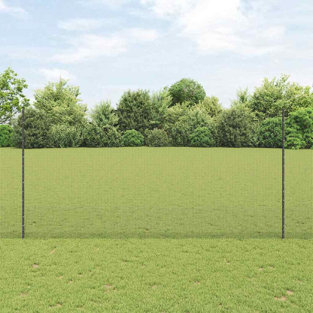 Zavarena žičana ograda s postom 25 x 1,5 m Siva Mreža