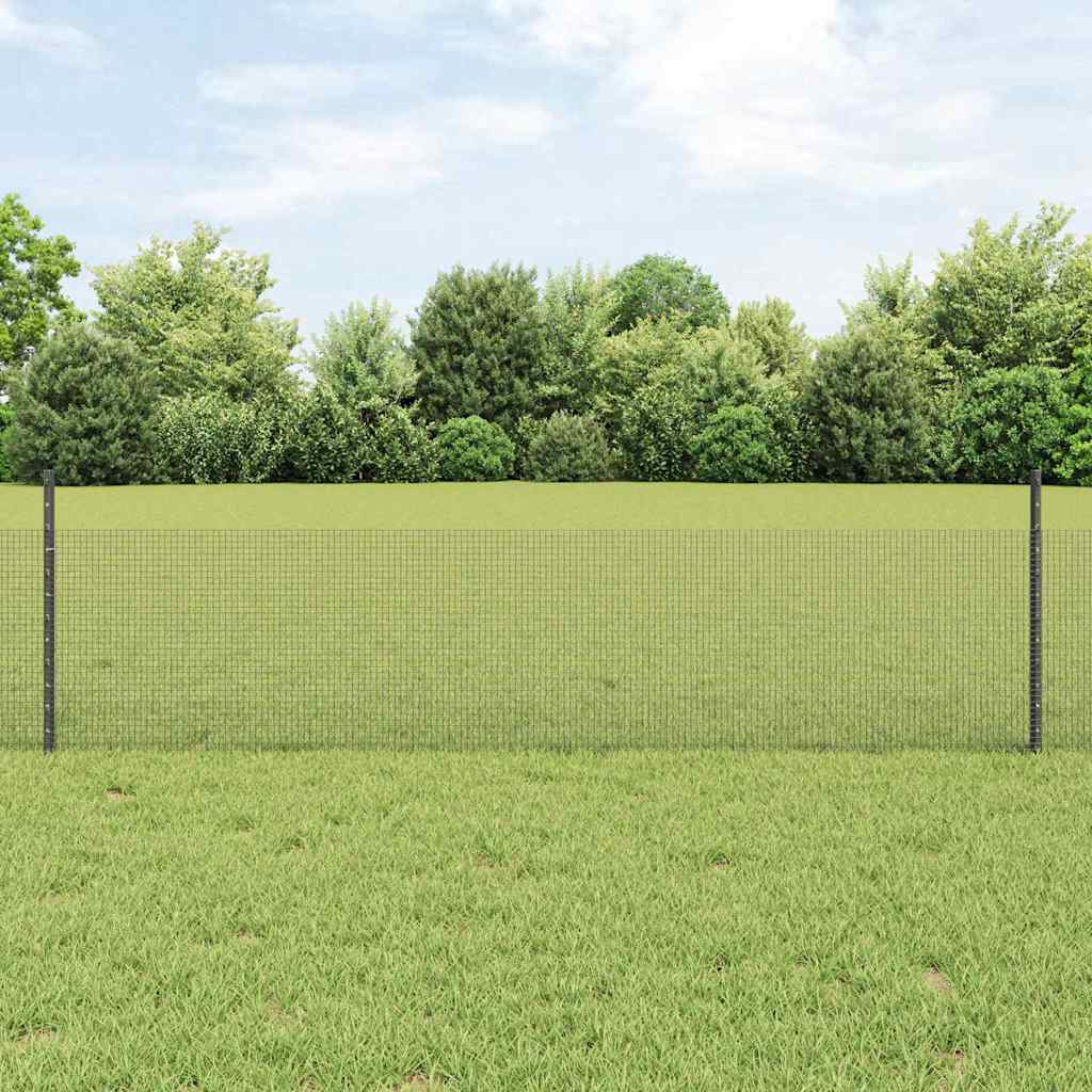 Zavarena žičana ograda s postom 50 x 0,5 m Siva Mreža