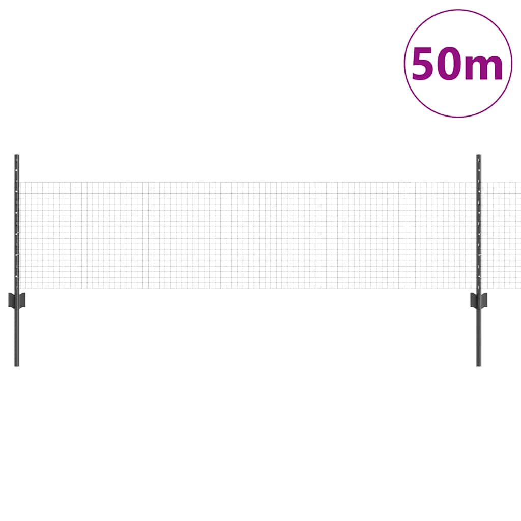 Zavarena žičana ograda s postom 50 x 0,5 m (Š x V)