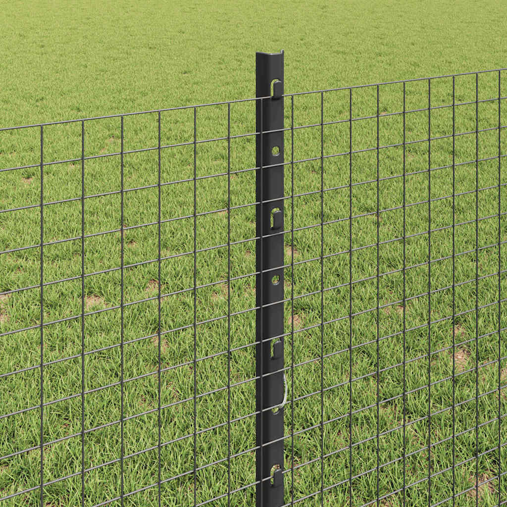 Zatvorena žičana ograda s postovima 50 x 0,8 m Siva Mreža
