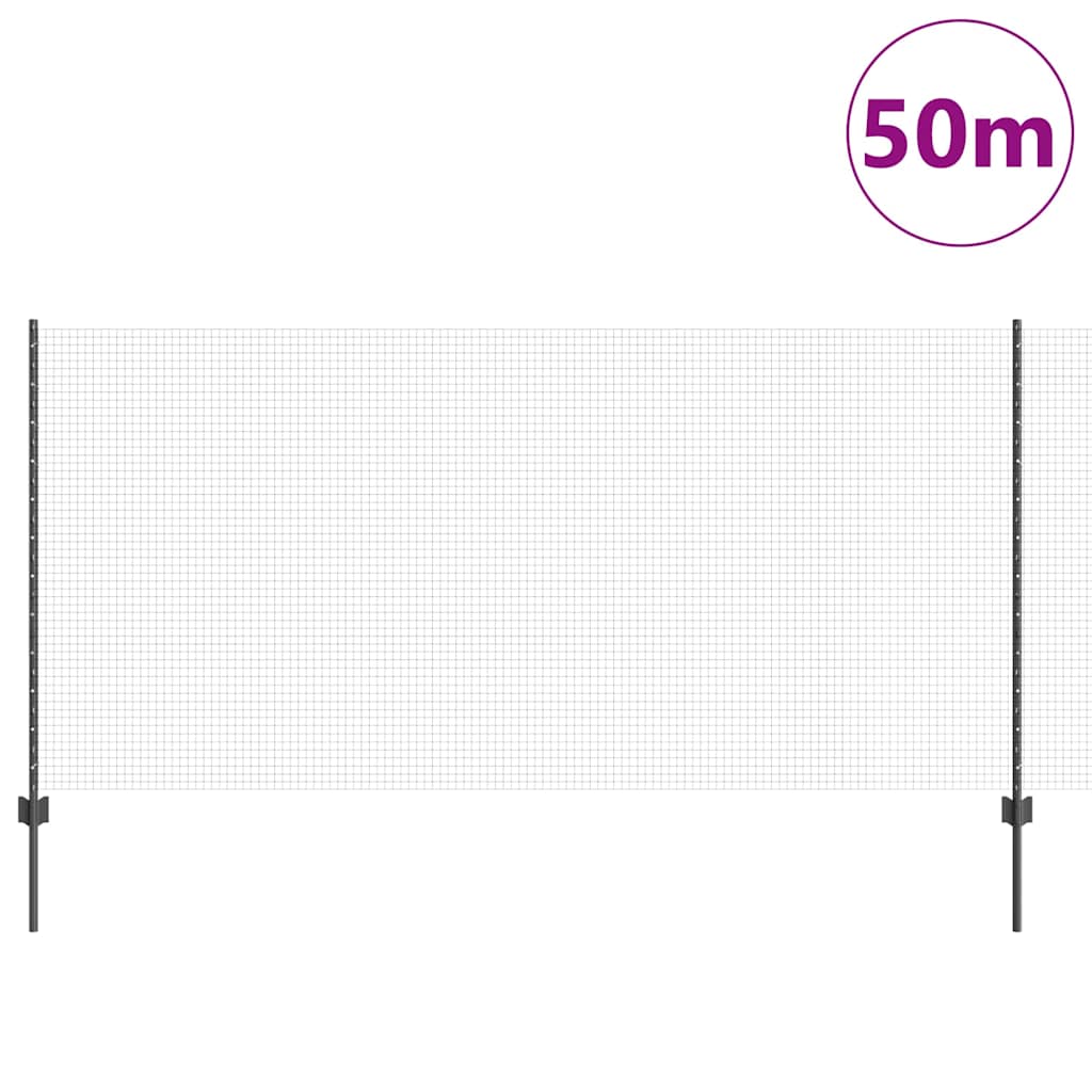 Zavarena žičana ograda s postom 50 x 1,2 m Siva Mreža