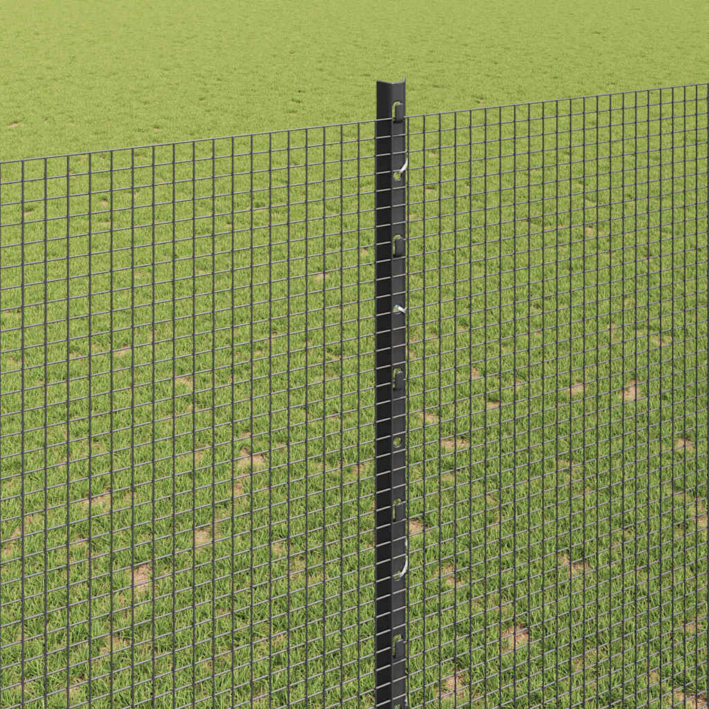 Zavarena žičana ograda s postom 50 x 1,5 m Siva Mreža