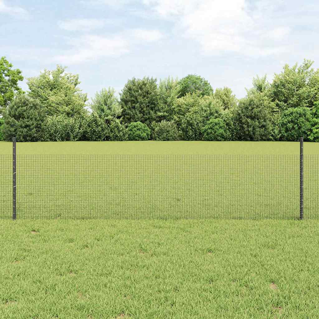 Zavarena žičana ograda s postom 100 x 0,5 m Siva Mreža