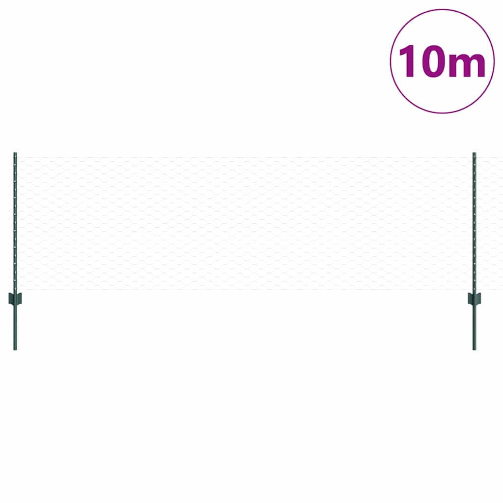 Heksagonalna ograda s stubom 10 x 0,8 m Čelik premazan PVC-om