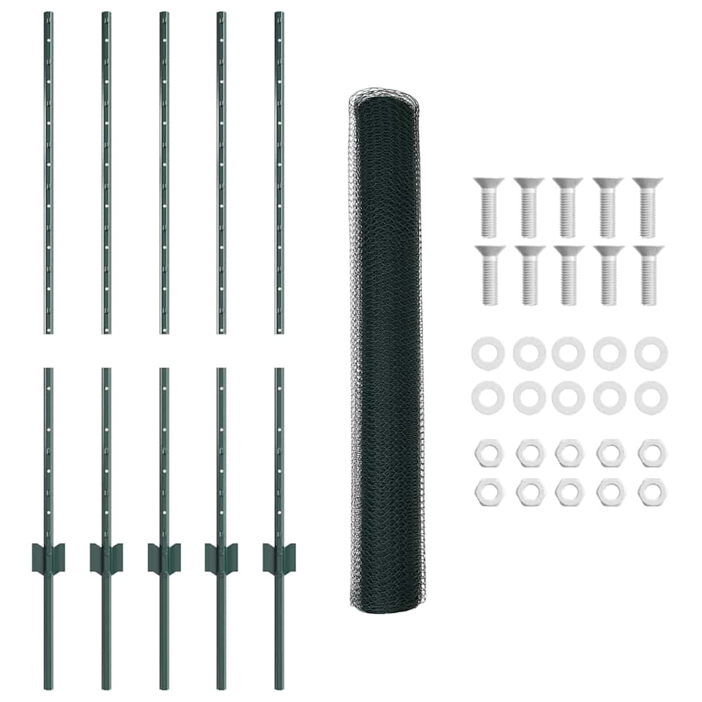 Heksagonalna ograda s stubom 10 x 1 m Čelik premazan PVC-om