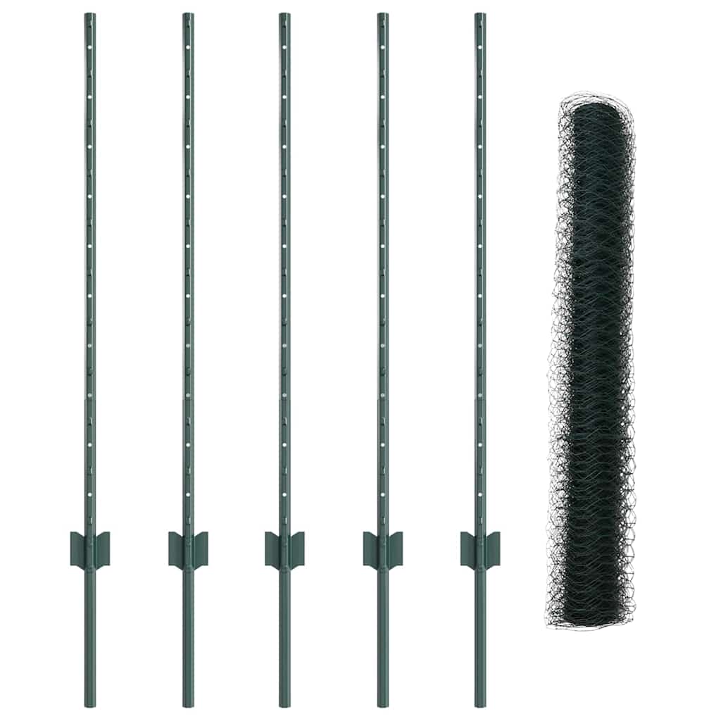 Heksagonalna ograda s stubom 10 x 1 m Čelik premazan PVC-om