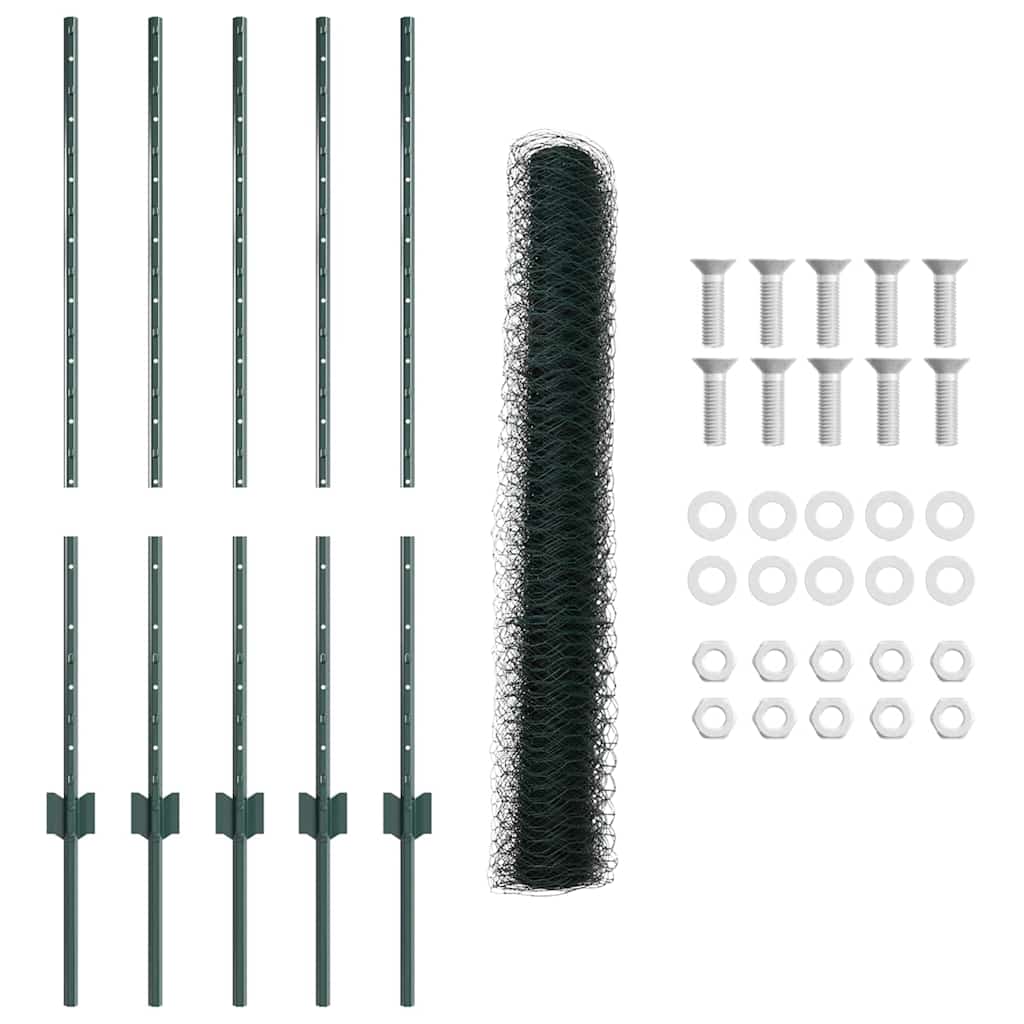 Heksagonalna ograda s stubom 10 x 1 m Čelik premazan PVC-om