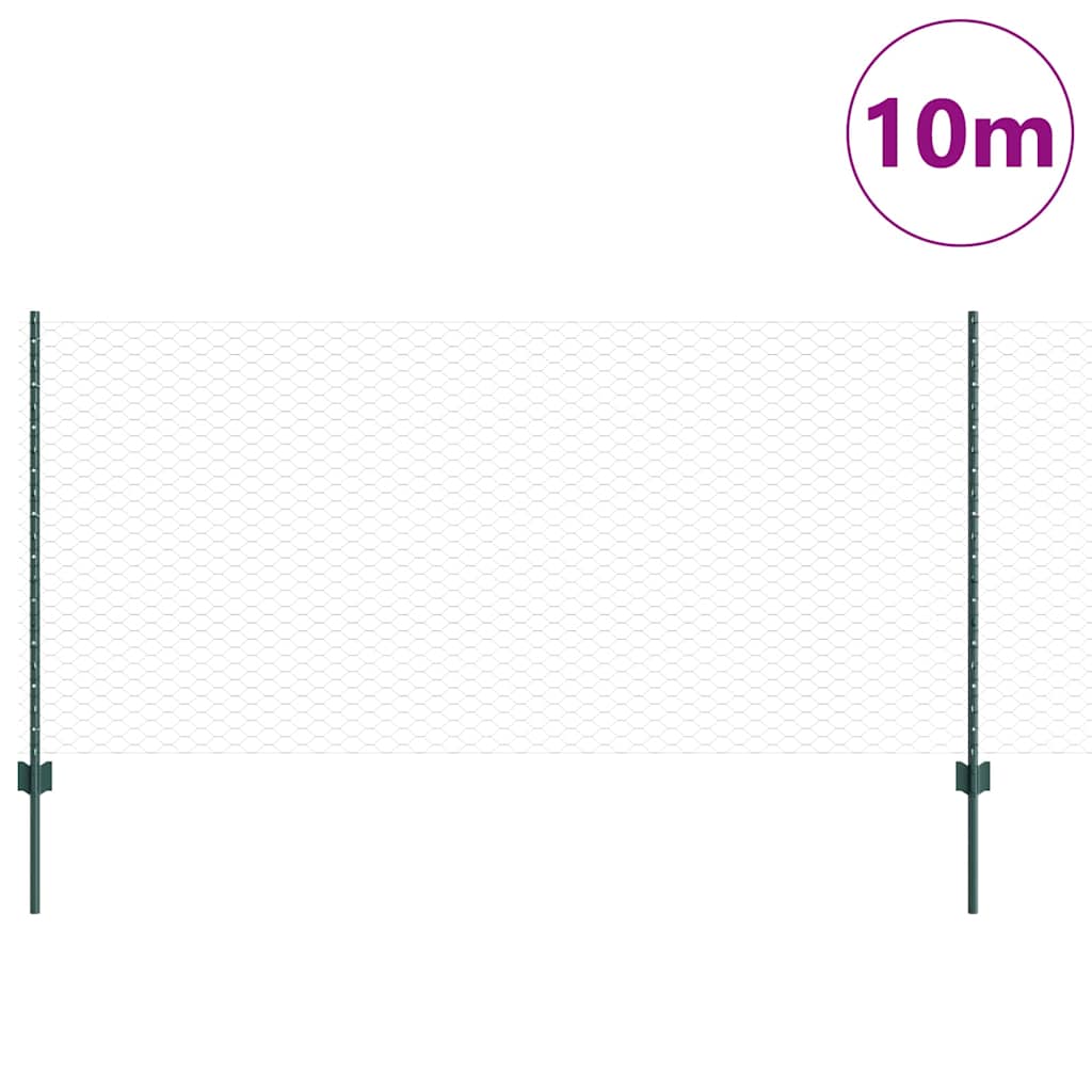 Heksagonalna ograda s stubom 10 x 1 m Čelik premazan PVC-om