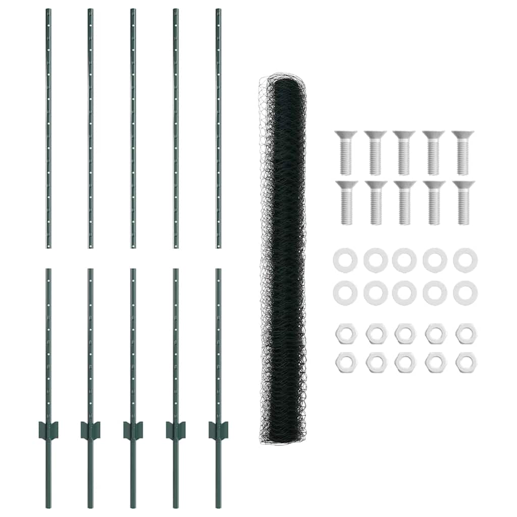 Heksagonalna ograda s stubom 10 x 1,4 m Čelik premazan PVC-om