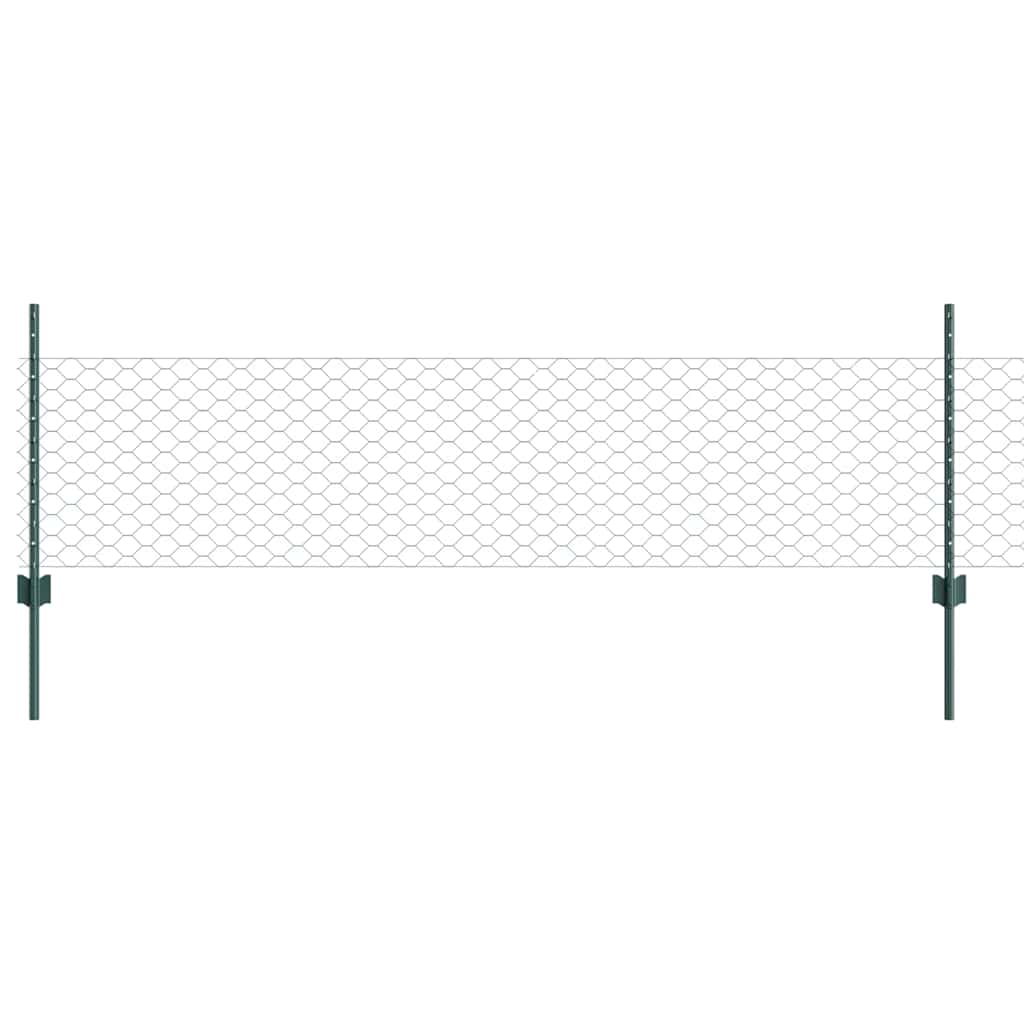 Heksagonalna ograda s stubom 25 x 0,5 m Čelik premazan PVC-om