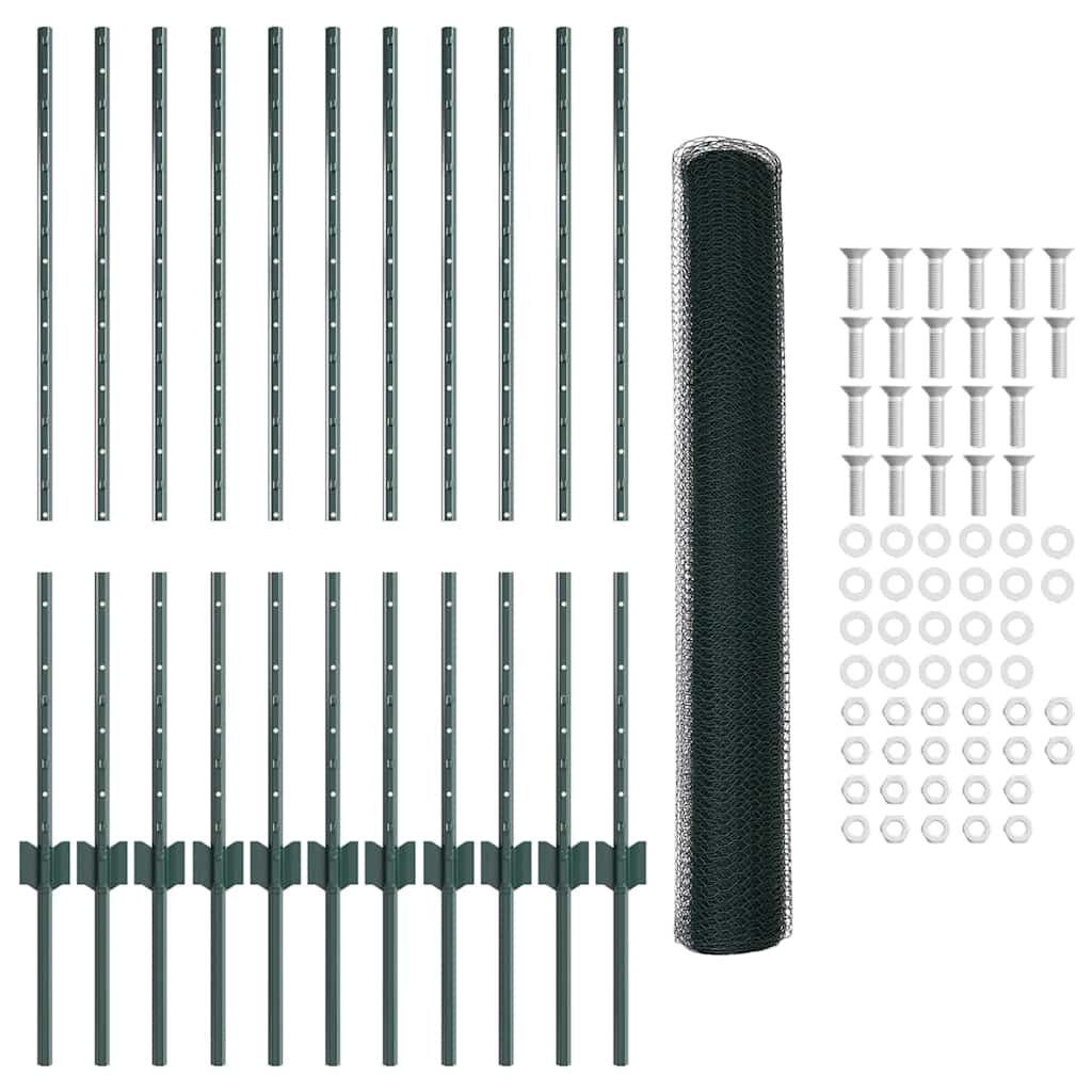 Heksagonalna ograda s stubom 25 x 1 m Čelik premazan PVC-om