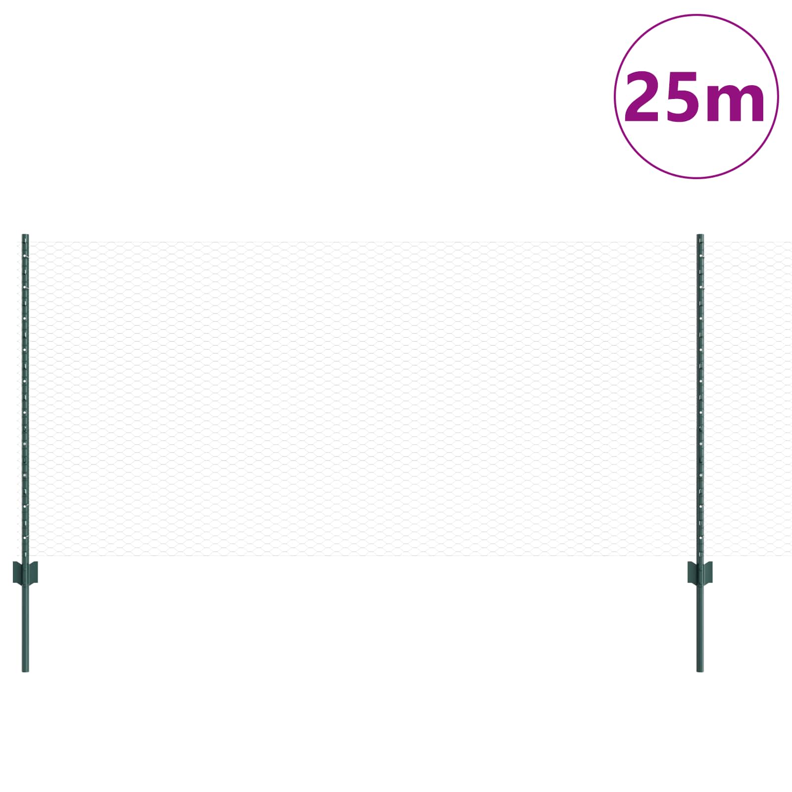 Heksagonalna ograda s stubom 25 x 1 m Čelik premazan PVC-om