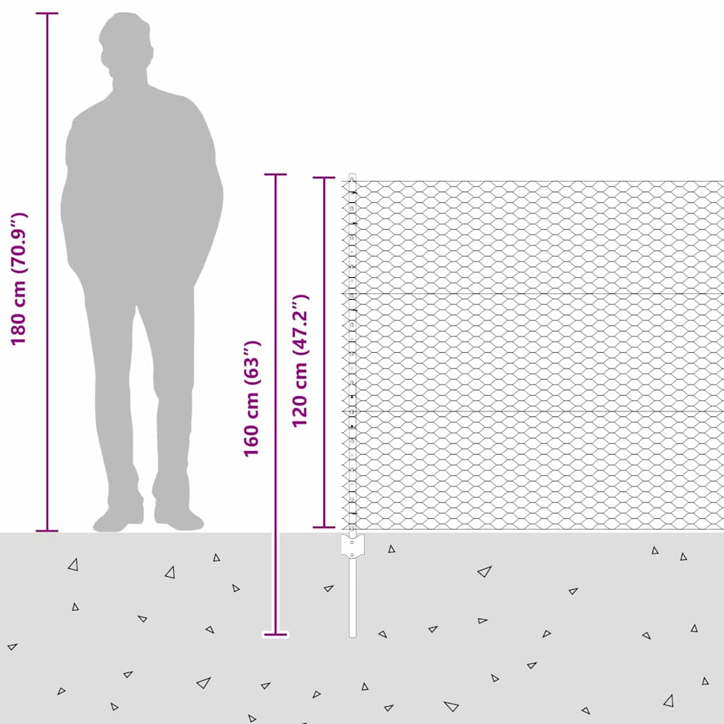 Zavarena žičana ograda 25 x 1,2 m (Š x V) Čelik premazan PVC-om