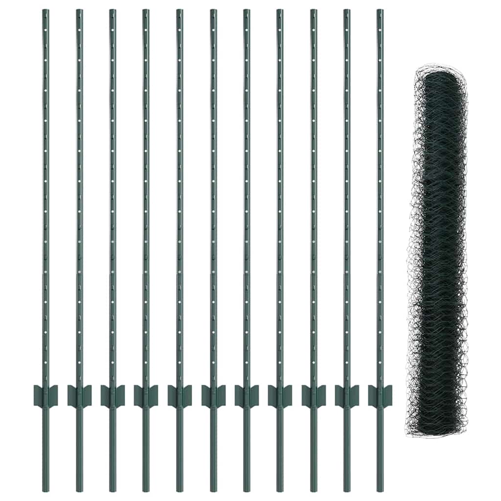 Heksagonalna ograda s stubom 25 x 1,2 m Čelik premazan PVC-om