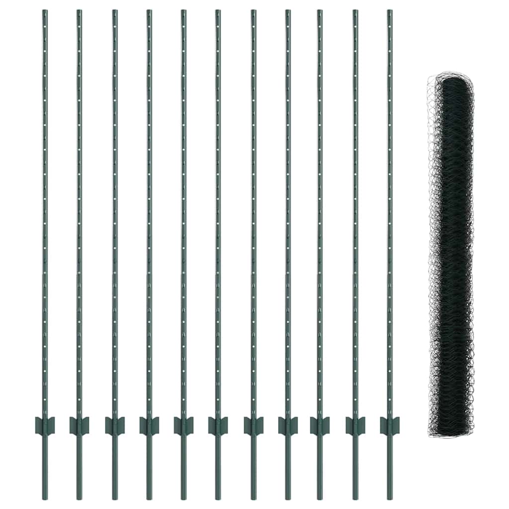 Heksagonalna ograda s stubom 25 x 1,5 m Čelik premazan PVC-om