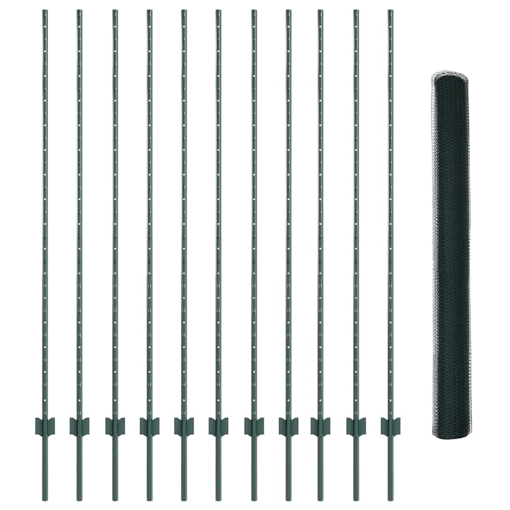 Heksagonalna ograda s stubom 25 x 1,6 m Čelik premazan PVC-om