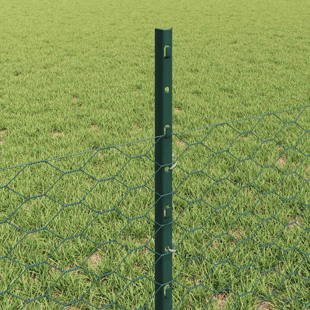 Heksagonalna ograda s stubom 50 x 0,5 m Čelik premazan PVC-om