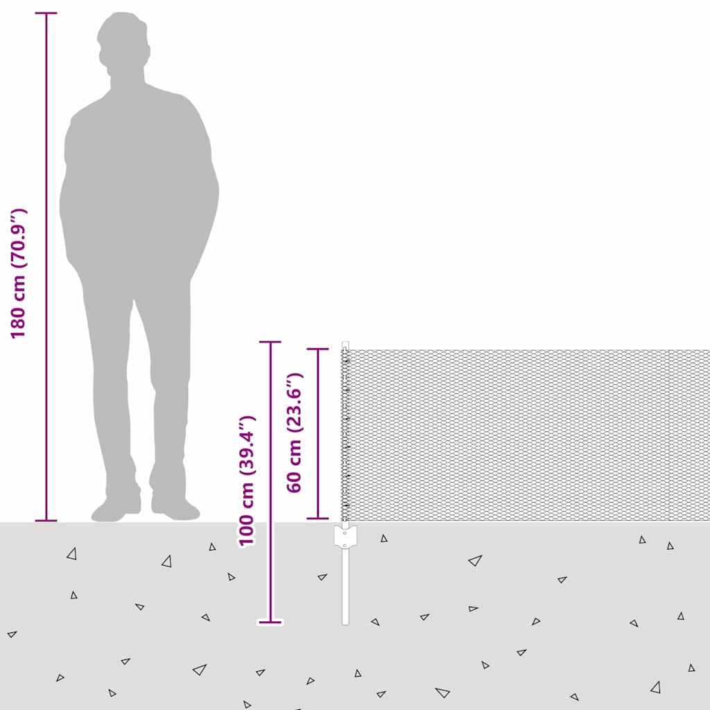 Heksagonalna ograda s stubom 50 x 0,6 m Čelik premazan PVC-om