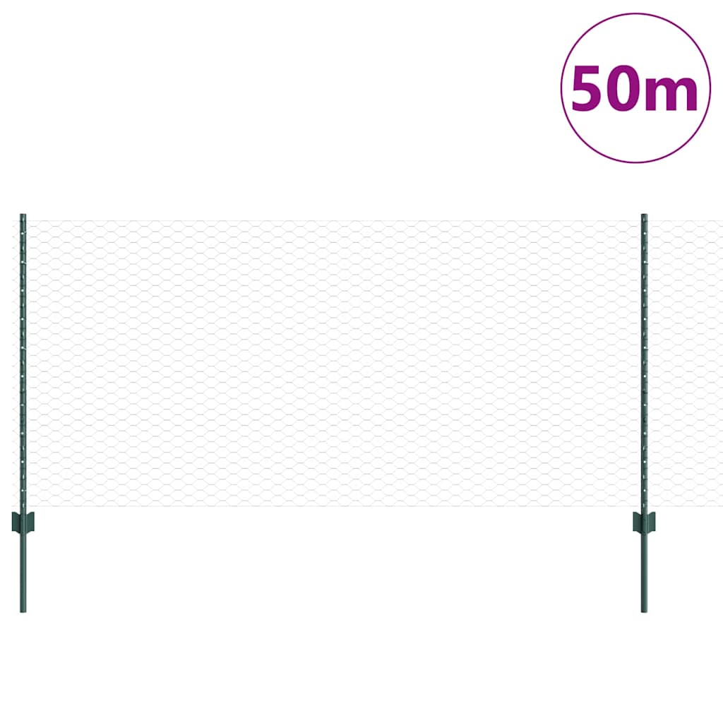 Heksagonalna ograda s stubom 50 x 1 m Čelik premazan PVC-om