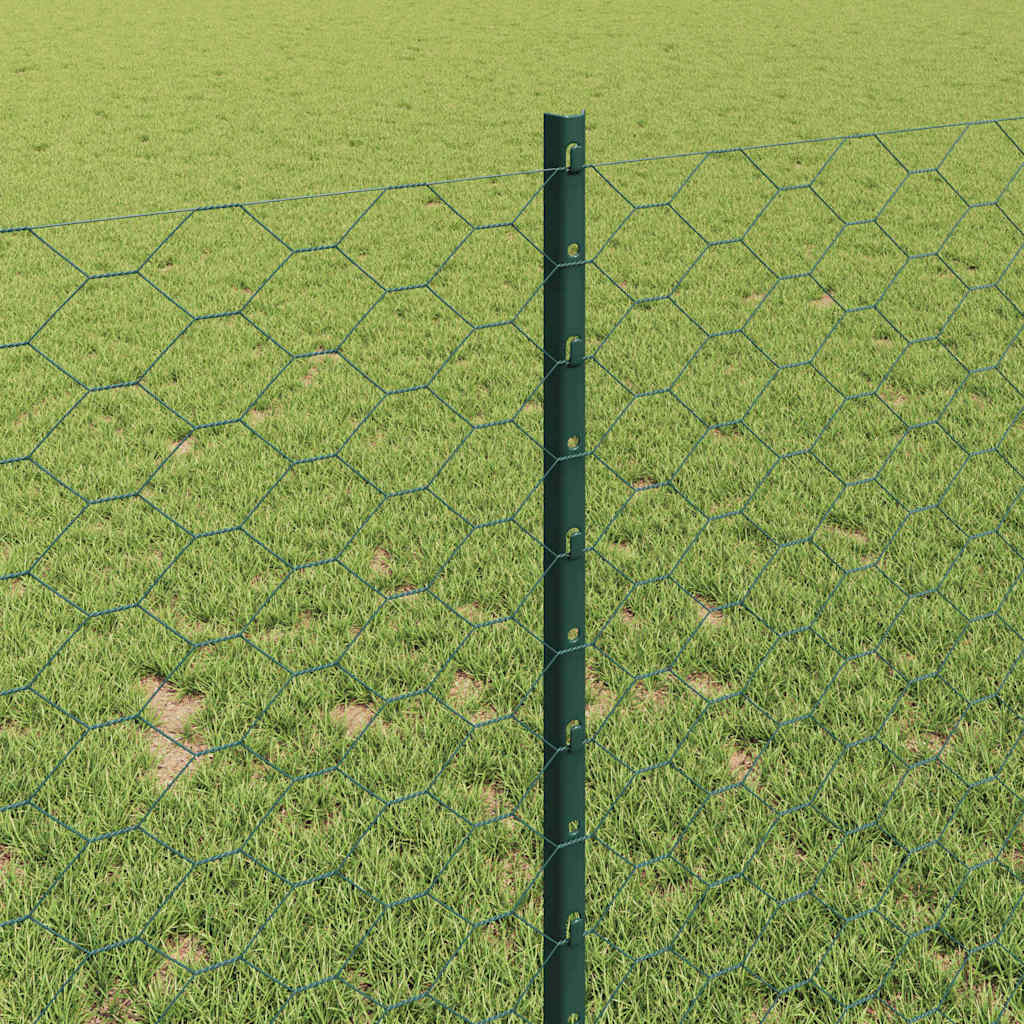 Heksagonalna ograda s stubom 50 x 1 m Čelik premazan PVC-om