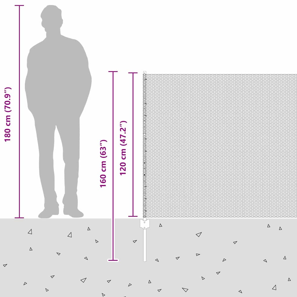 Heksagonalna ograda s stubom 50 x 1,2 m Čelik premazan PVC-om