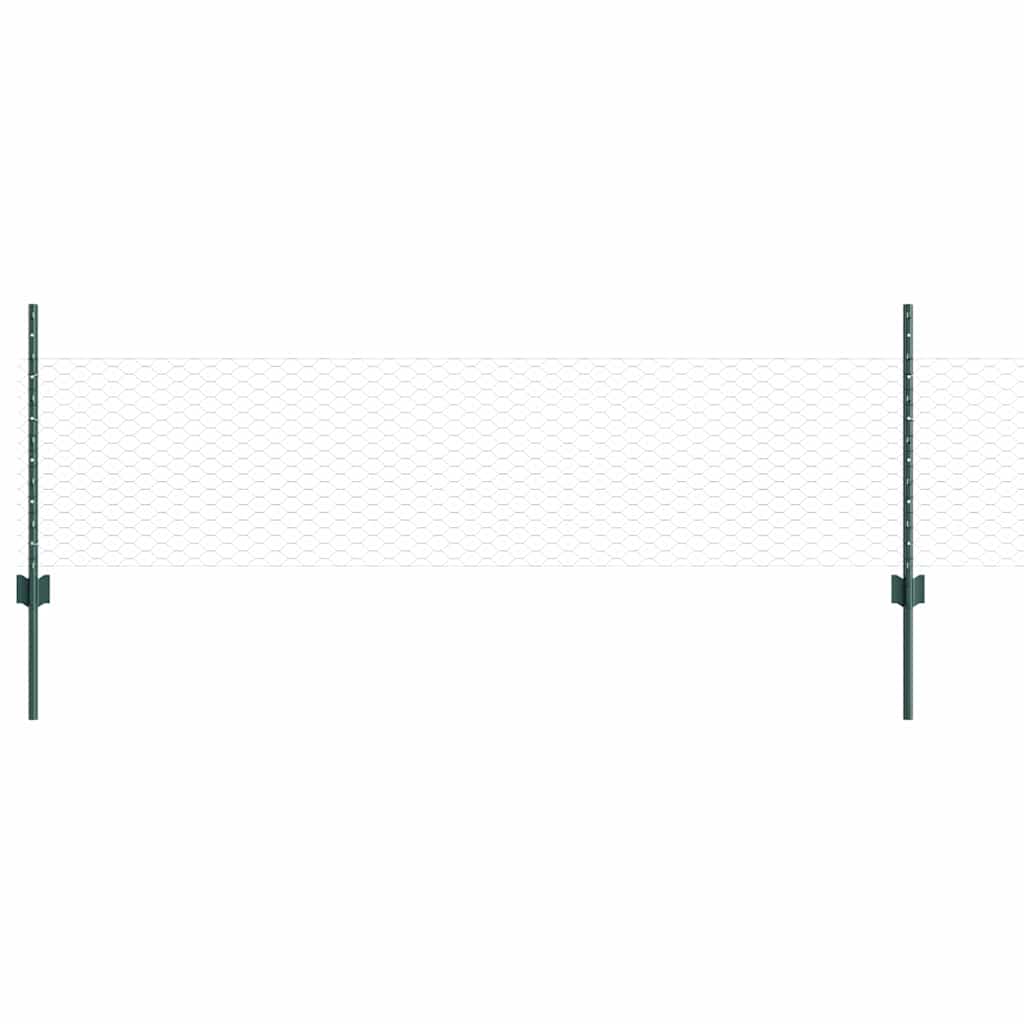 Heksagonalna ograda s stubom 100 x 0,5 m Čelik premazan PVC-om