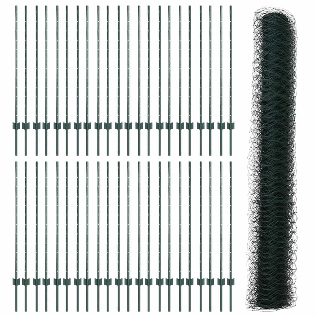 Heksagonalna ograda s stubom 100 x 1,2 m Čelik premazan PVC-om