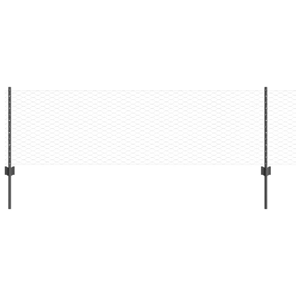 Heksagonalna ograda s stubom 10 x 0,6 m Čelik premazan PVC-om