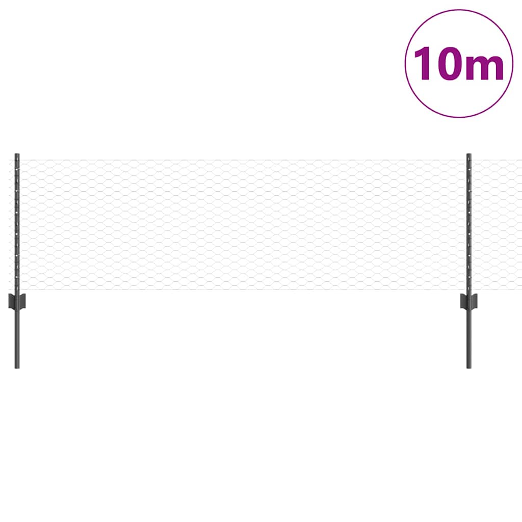 Heksagonalna ograda s stubom 10 x 0,6 m Čelik premazan PVC-om