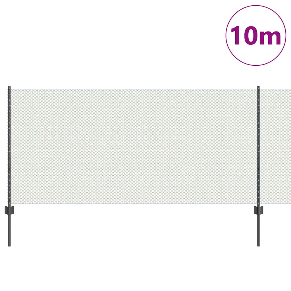 Heksagonalna ograda s stubom 10 x 1 m Čelik premazan PVC-om