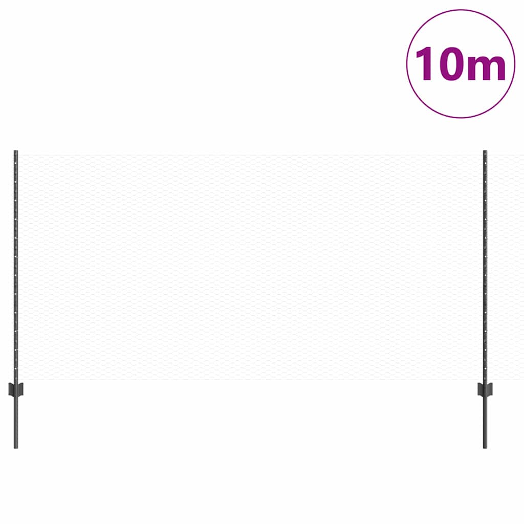 Heksagonalna ograda s stubom 10 x 1,2 m Čelik premazan PVC-om