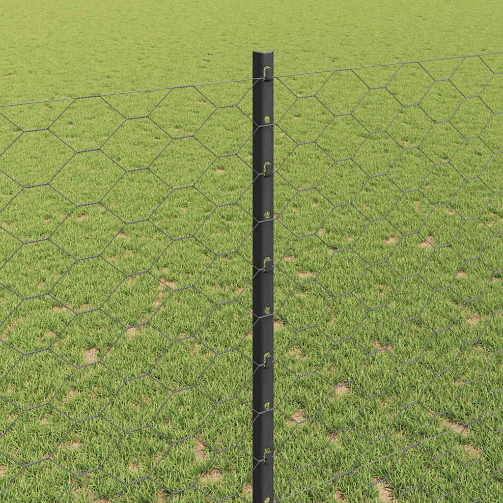 Heksagonalna ograda s stubom 10 x 1,4 m Čelik premazan PVC-om