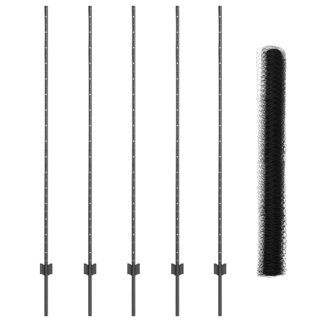 Heksagonalna ograda s stubom 10 x 1,5 m Čelik premazan PVC-om